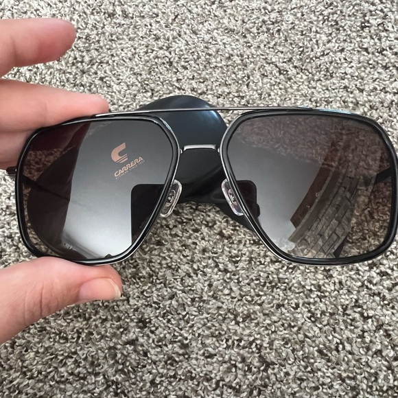 NEW Carrera Black & Gunmetal Aviator Sunglasses with Hard Case - Picture 6 of 6